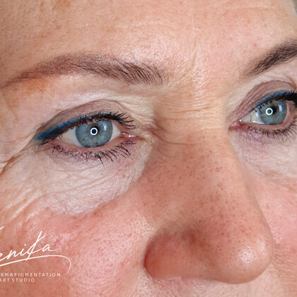 healed result after 1 session of pmu; powder tehnique